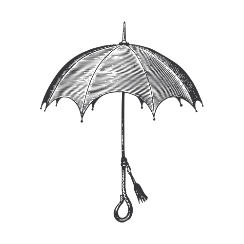Ein altmodischer Regenschirm